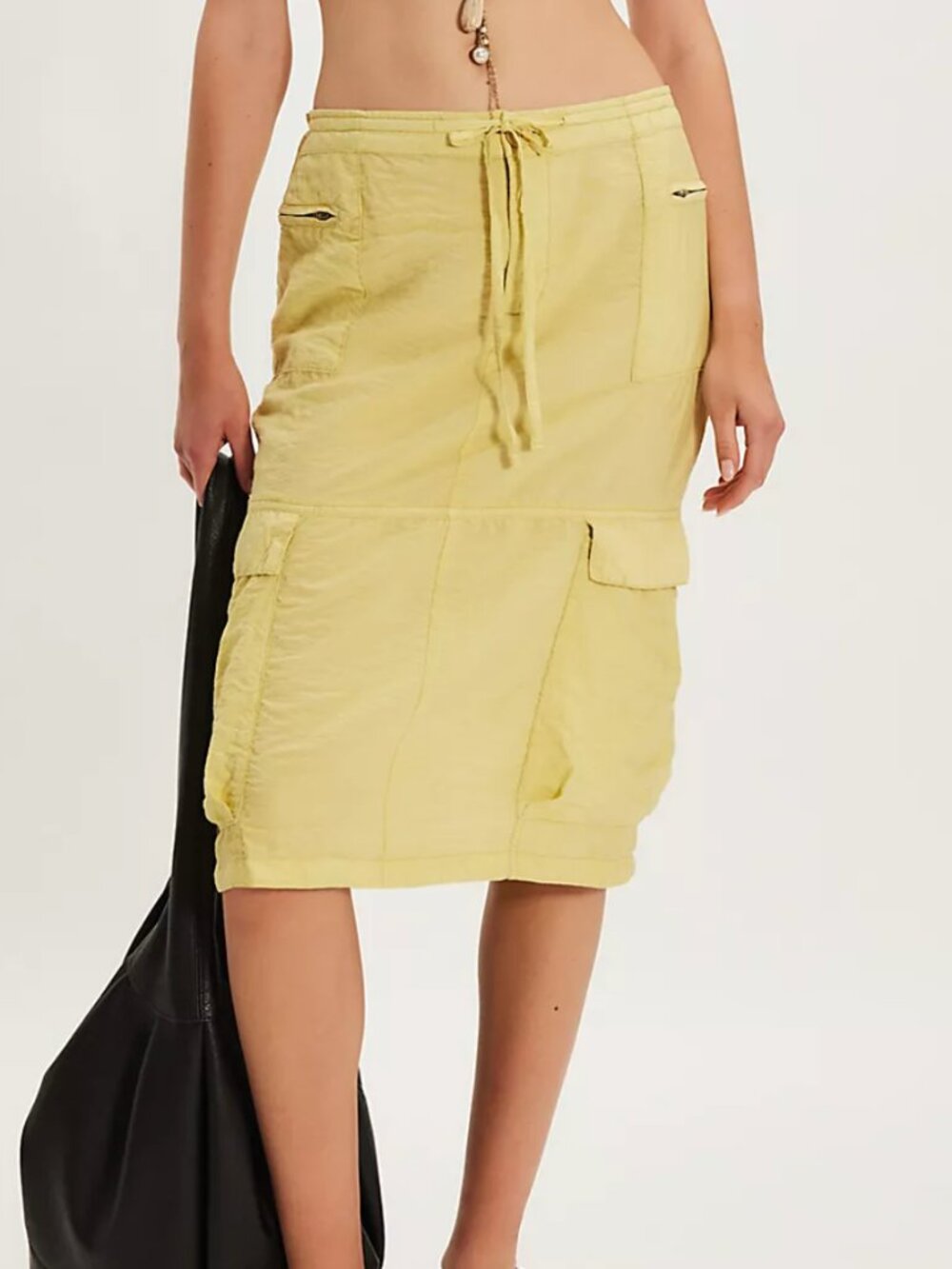 NWT FREE PEOPLE Light Green Evie Column Midi Skirt sz 6